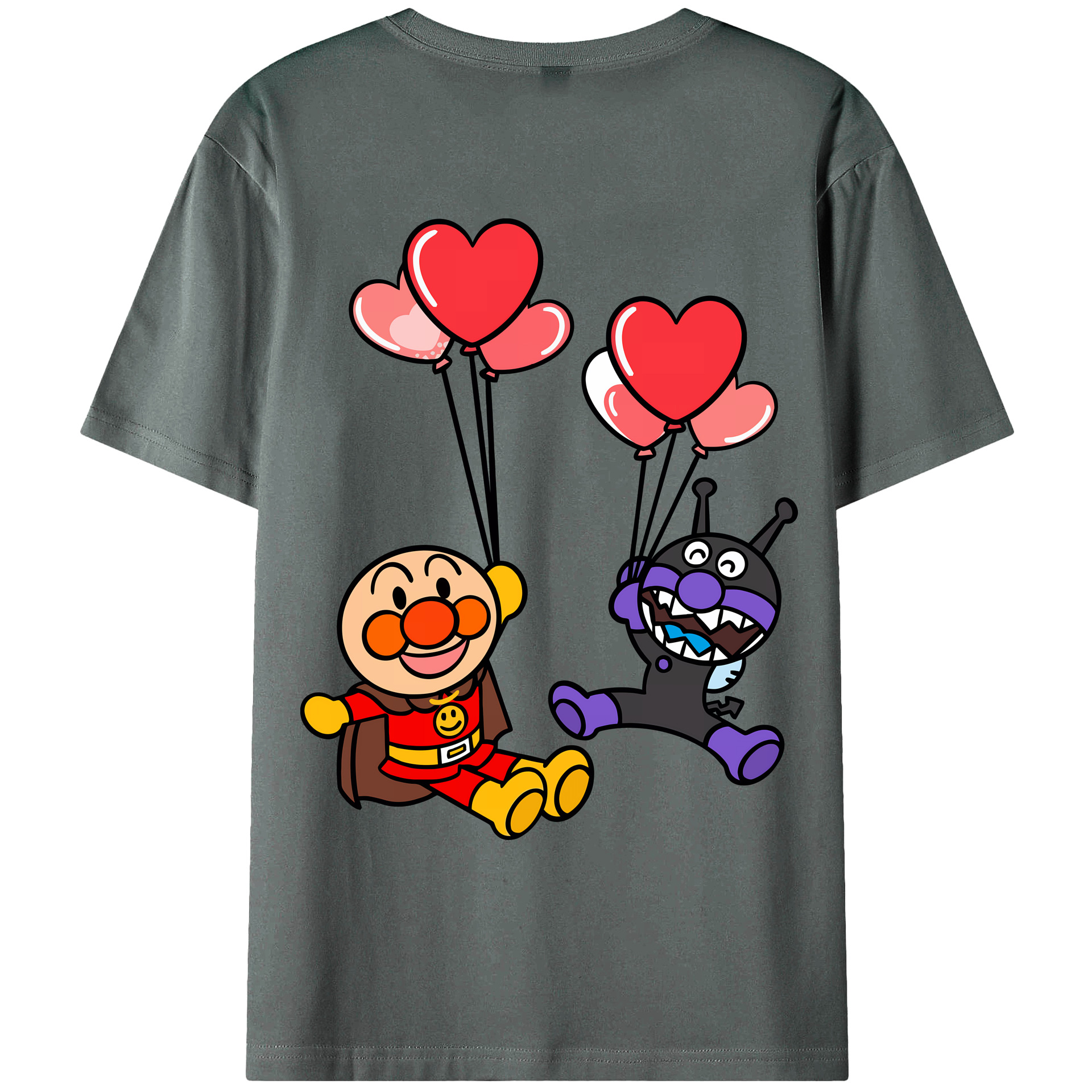 （画像用） アンパンマン Anpanman 綿100％ メンズ半袖Tシャツ（バックプリント） 通気性